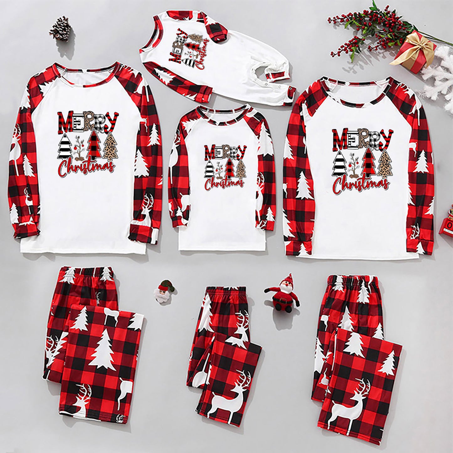 The Cozy Christmas - Red Plaid Family Set 3